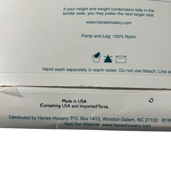 Vintage 90s Hanes Great Legs Pantyhose Sheer Sandalfoot Barely There Size CD - Picture 5 of 6